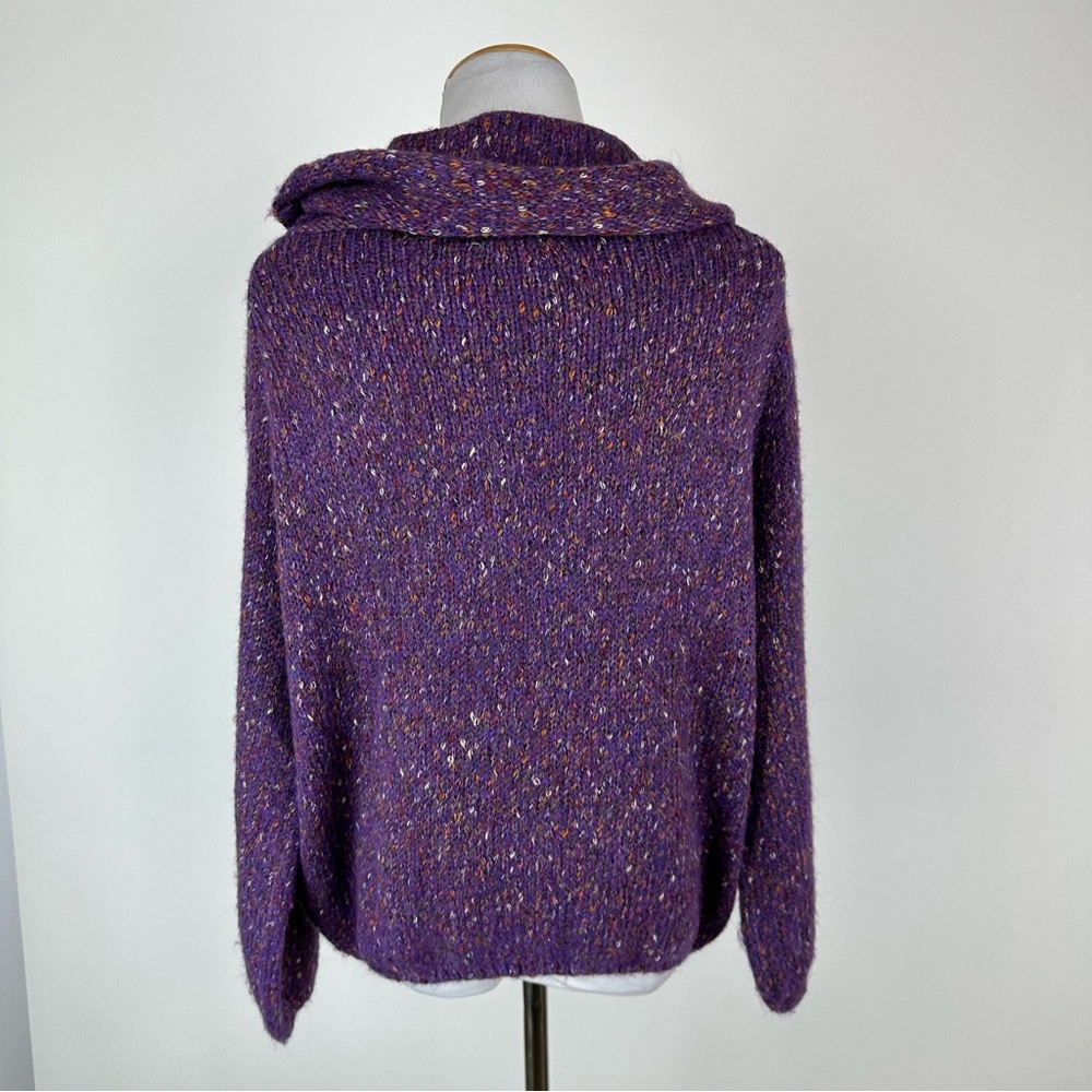 Dreamers Purple Cowl Neck Sweater Size Small - Picture 6 of 8